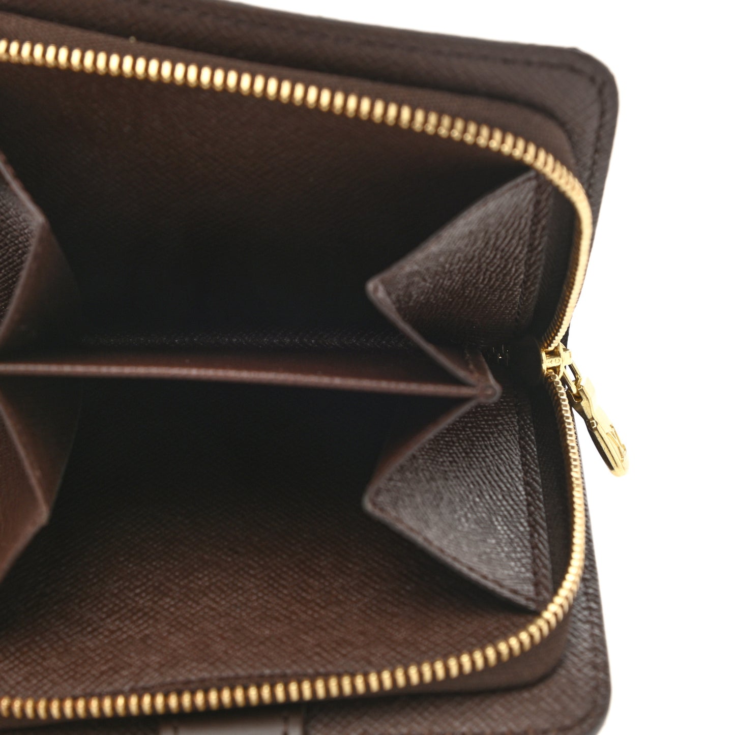 Damier Ebene Zippe Zipped Compact Wallet