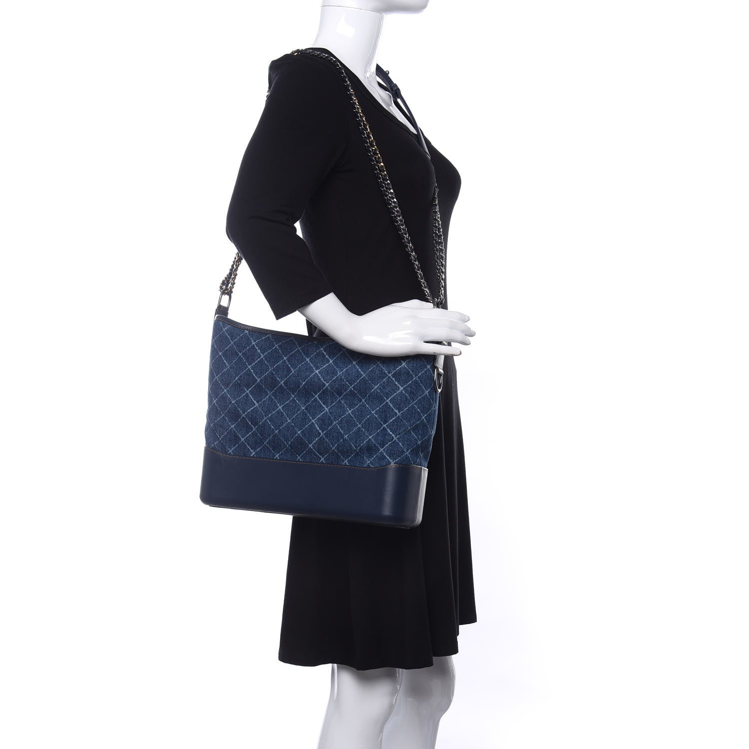 Chanel Denim Calfskin Large Gabrielle Hobo Blue 2 of 10