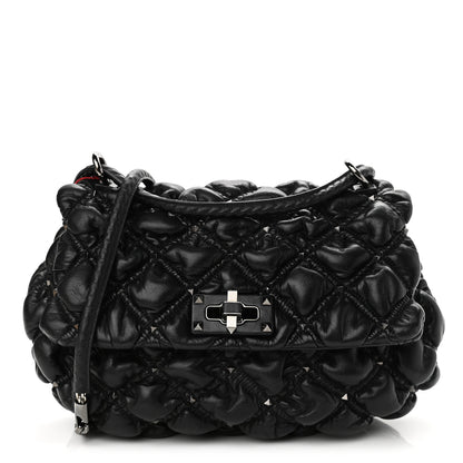 Valentino Garavani Nappa Medium Spikeme Shoulder Bag Black 1 of 9