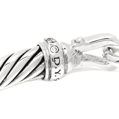 David Yurman Sterling Silver Diamond 5mm Cable Buckle Bracelet 4 of 5