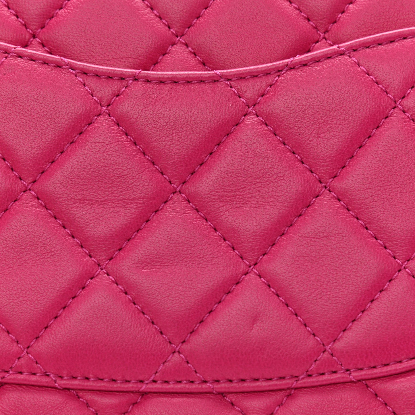 Lambskin Quilted Mini Pearl Crush Flap Fuchsia