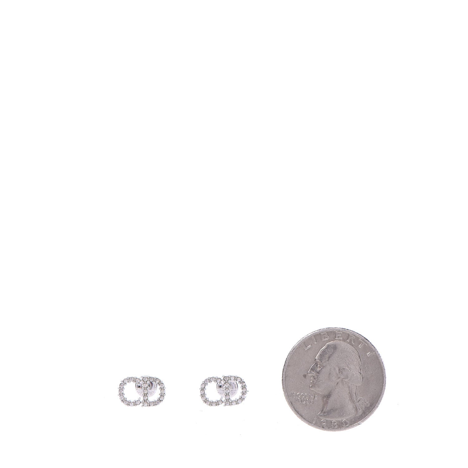 Christian Dior Crystal Clair D Lune Earrings Silver 2 of 3