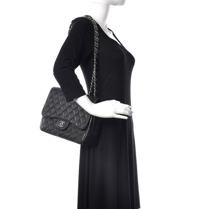 Chanel Caviar Quilted Jumbo Single Flap Black 2 of 10