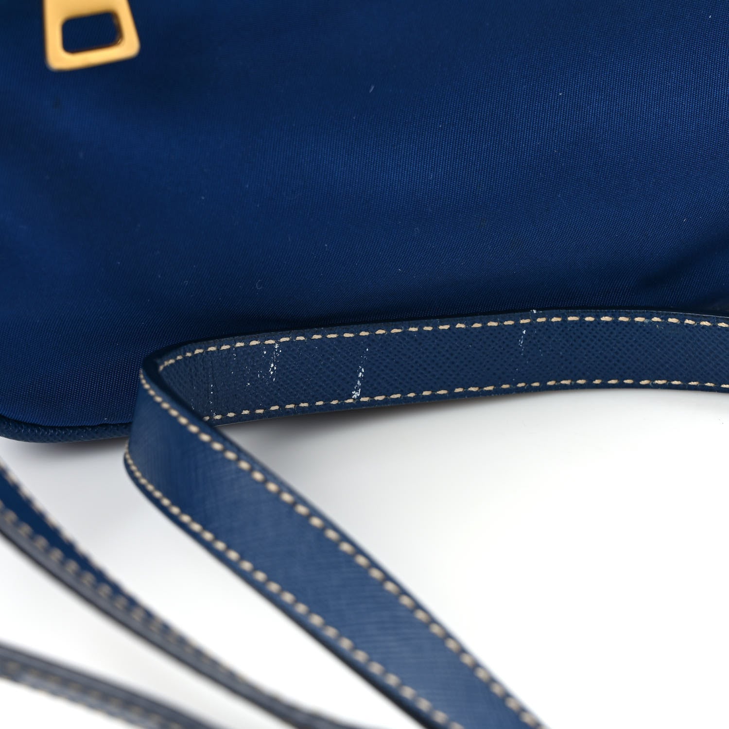 Prada Tessuto Nylon Saffiano Small Messenger Bag Blue 12 of 12