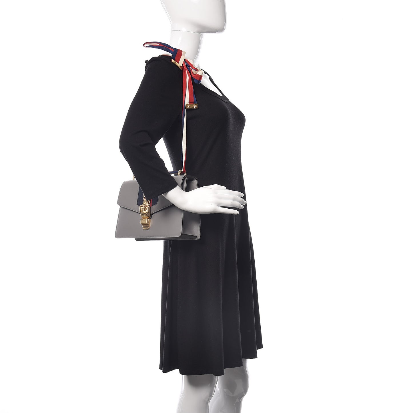 Calfskin Small Sylvie Shoulder Bag Deep Grey
