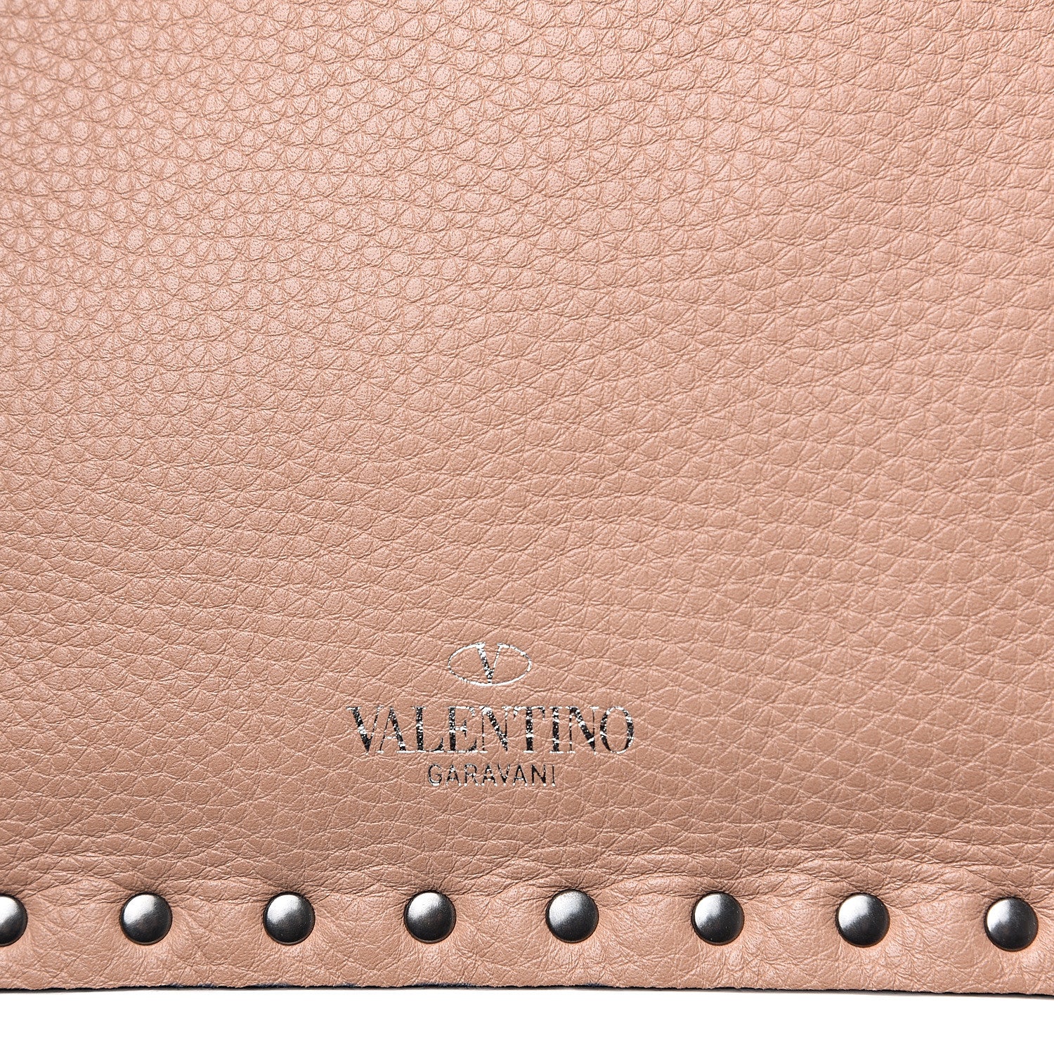 Valentino Garavani Pebbled Calfskin Large Rockstud Zip Pouch Skin Sorbet 7 of 7