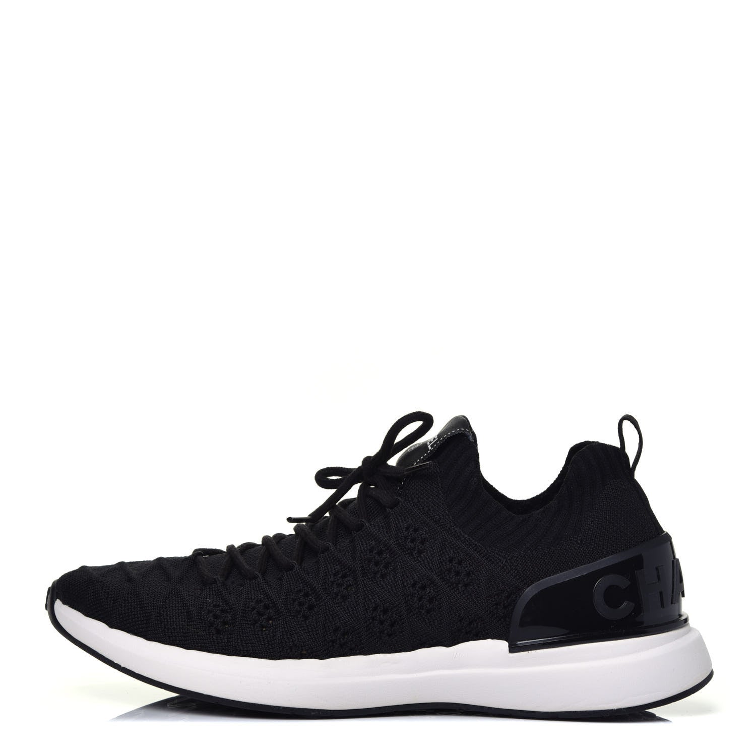 Chanel Fabric Logo Sneakers 39 Black 1 of 8