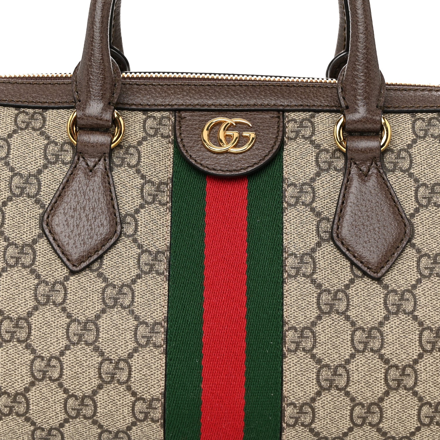 Gucci GG Supreme Monogram Web Medium Ophidia Boston Brown 8 of 10