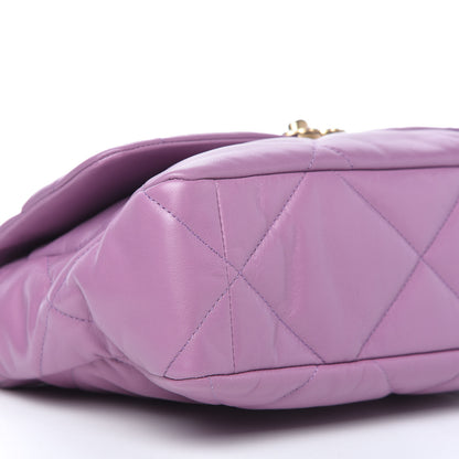 Chanel Goatskin Quilted Large Chanel 19 Flap Purple 6 of 10