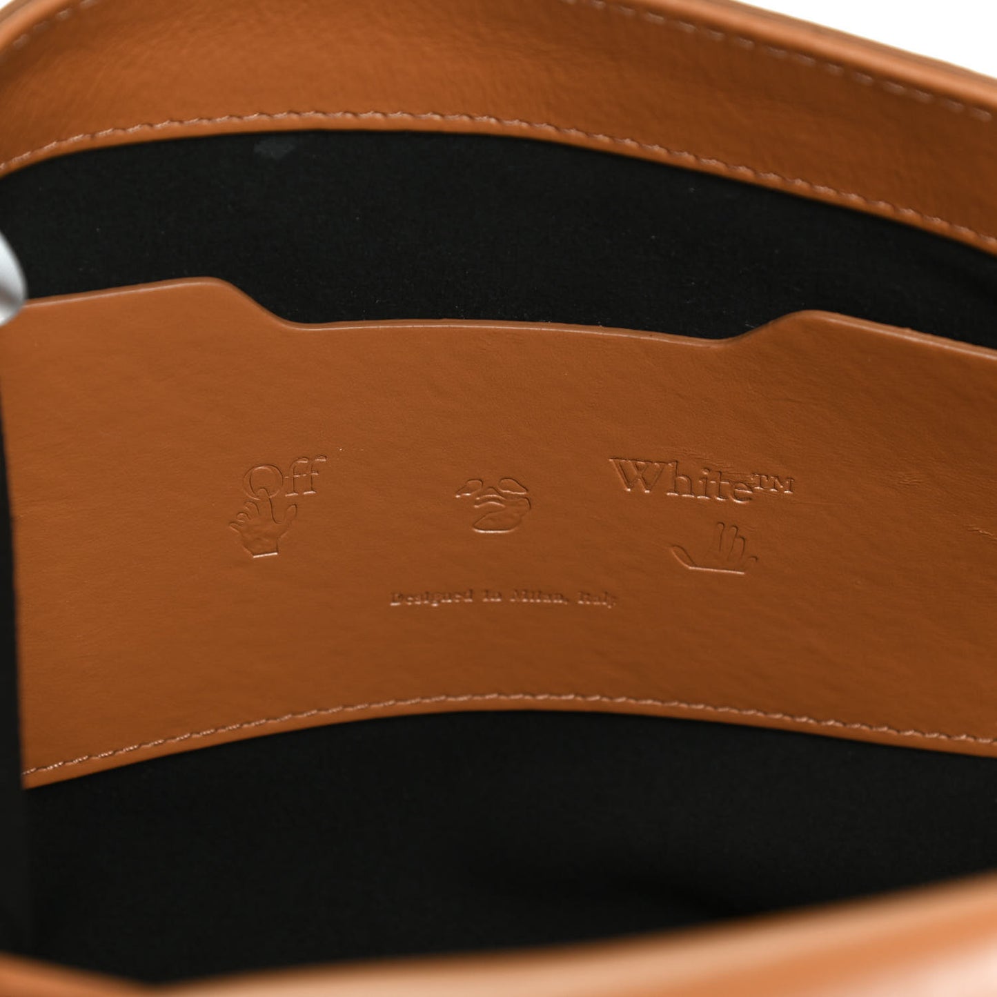 Calfskin Large Binder Clip Soft Shoulder Bag Brown