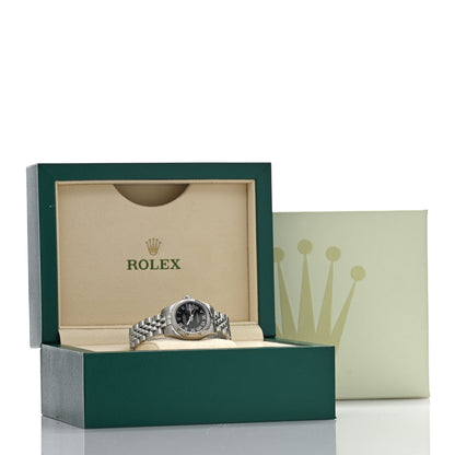 Rolex Stainless Steel 18K White Gold 26mm Oyster Perpetual Datejust Watch Black Roman 179174 5 of 5