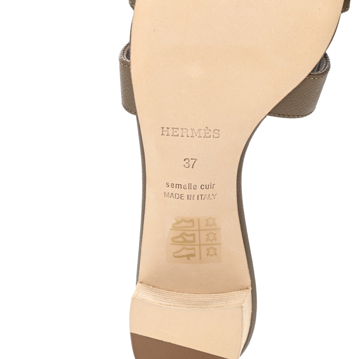 Hermes Epsom Oasis Sandals 37 Etoupe 6 of 9