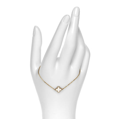Van Cleef & Arpels 18K Yellow Gold Mother of Pearl Sweet Alhambra Bracelet 2 of 5