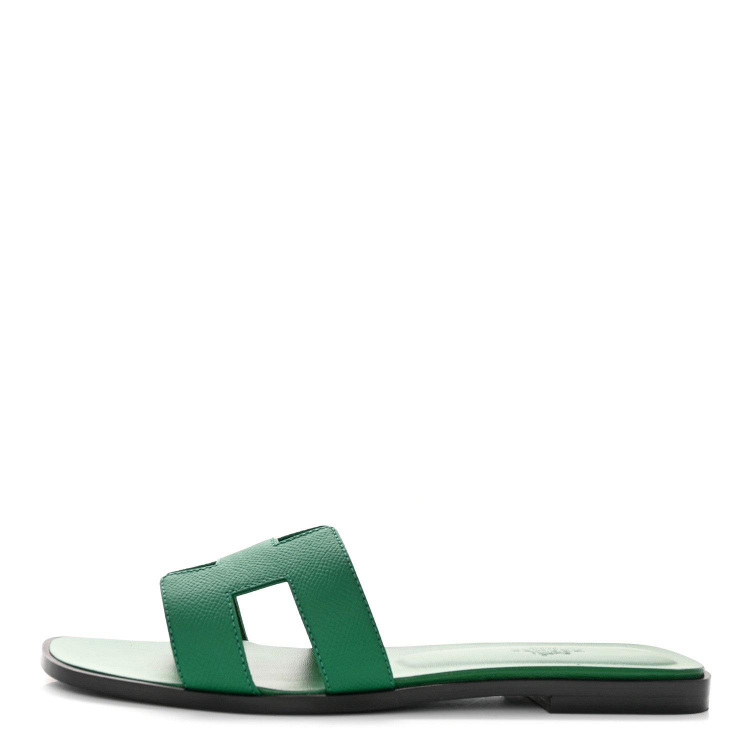 Hermes Epsom Oran Sandals 39.5 Vert Emeraude 1 of 9