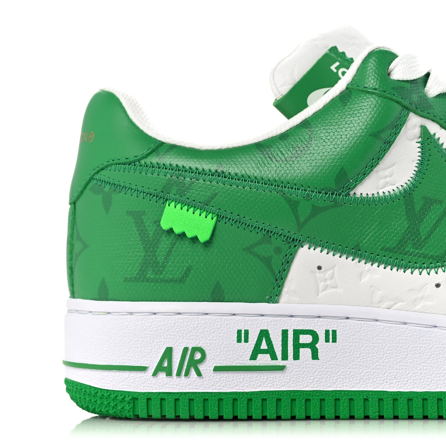 X NIKE AIR FORCE 1 Calfskin Monogram Mens Low Top Sneakers 8.5 Green