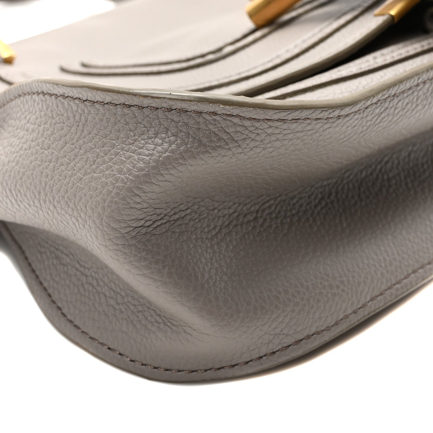 Calfskin Small Marcie Saddle Shoulder Bag Cashmere Grey