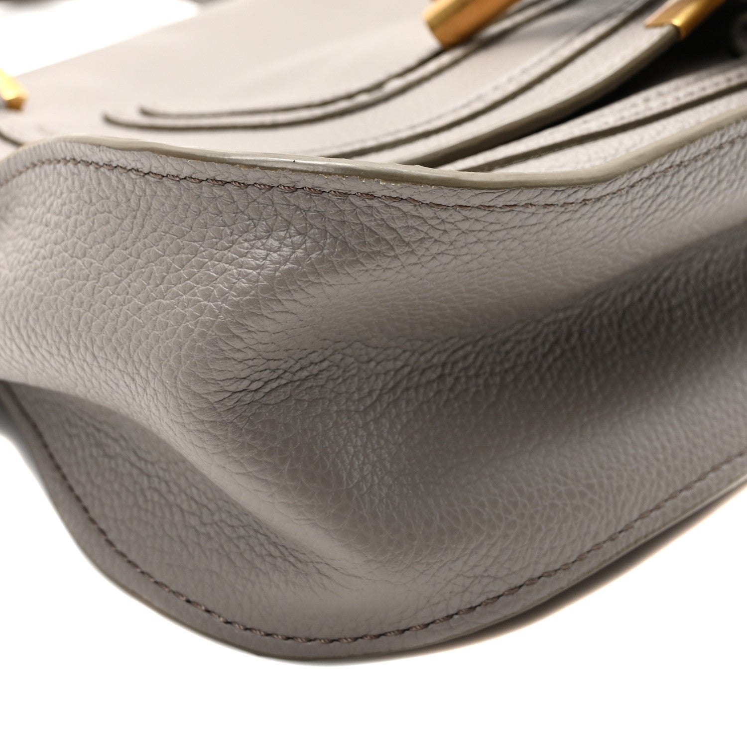 Chloe Calfskin Small Marcie Saddle Shoulder Bag Cashmere Grey 9 of 10