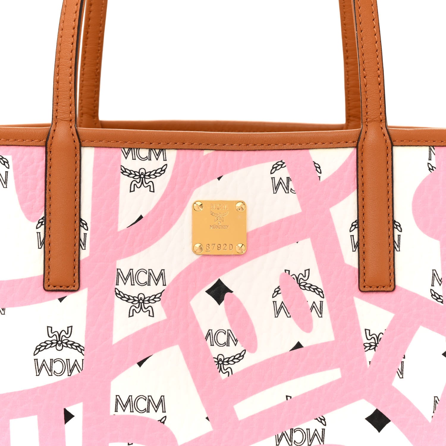MCM X Eddie Kang Visetos Medium Reversible Shopper Tote White