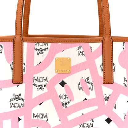MCM X Eddie Kang Visetos Medium Reversible Shopper Tote White 10 of 17