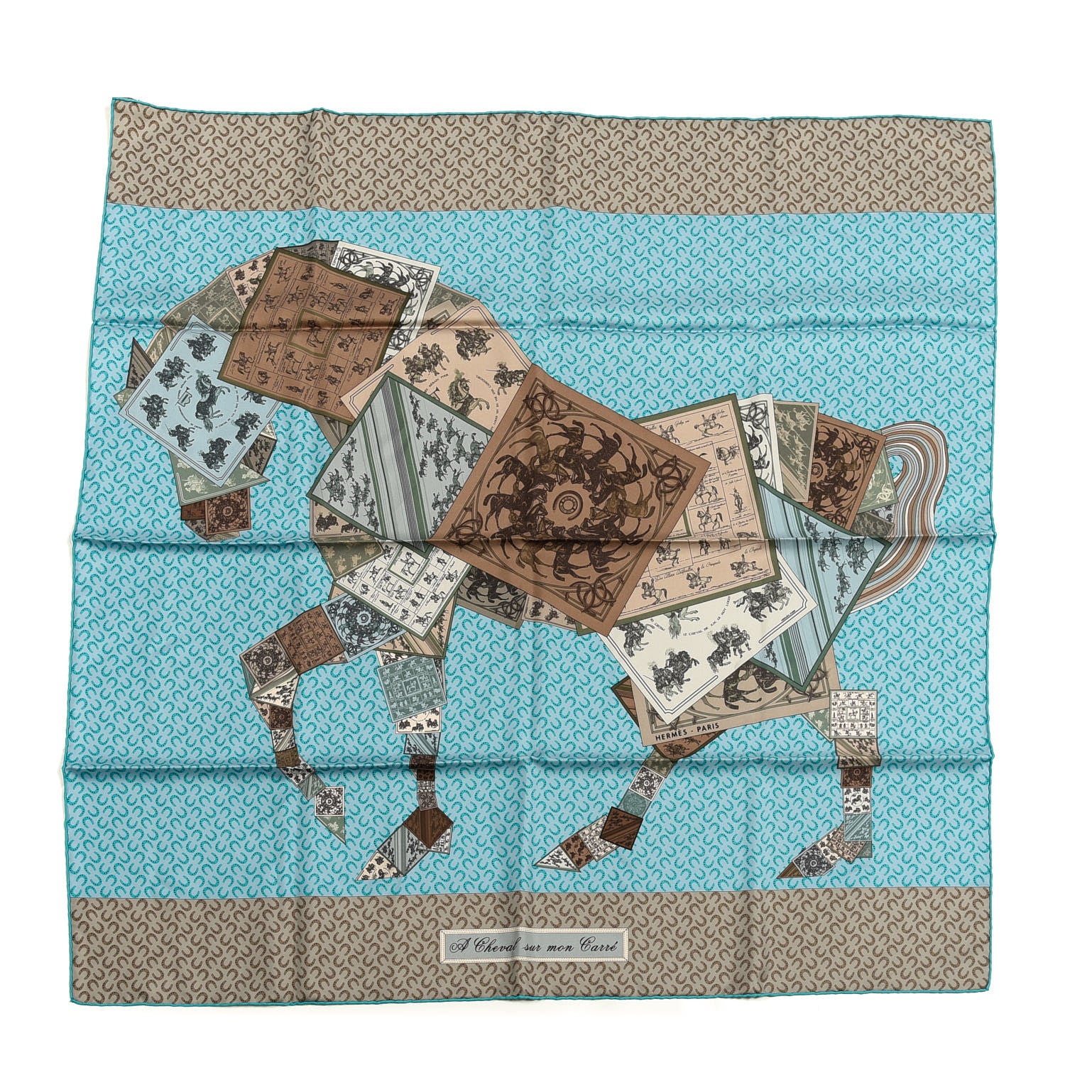 Hermes Silk A Cheval Sur Mon Carre Scarf 90 1 of 5