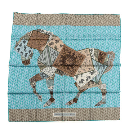 Hermes Silk A Cheval Sur Mon Carre Scarf 90 1 of 5