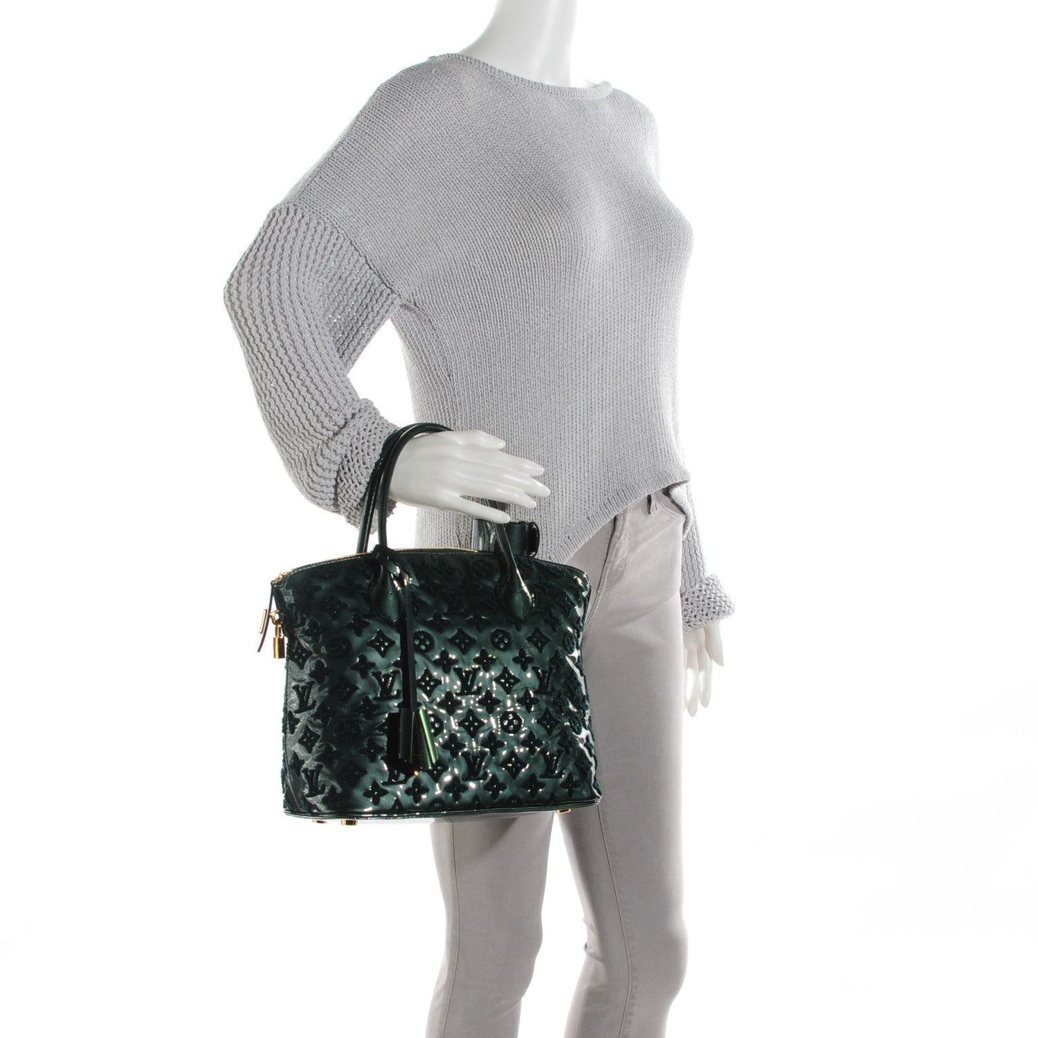 Louis Vuitton Patent Lambskin Fascination Lockit Vert Fonce 2 of 7