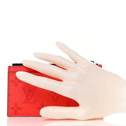 Louis Vuitton Taigarama Coin Card Holder Fire Red 2 of 9