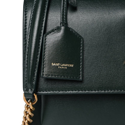 Saint Laurent Calfskin Medium Monogram Sunset Dark Green 9 of 15