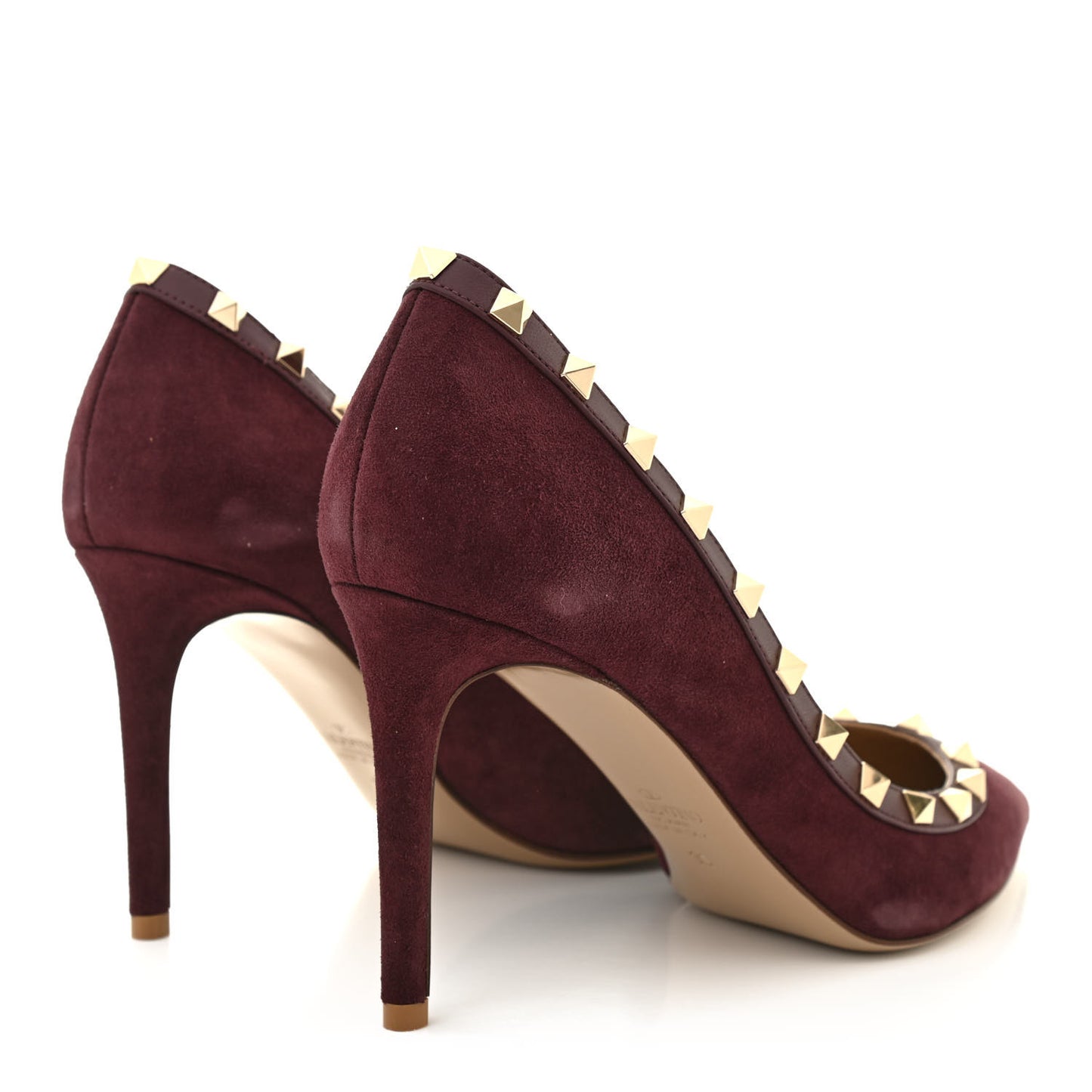 Suede Rockstud 85mm Pumps 39 Camelia