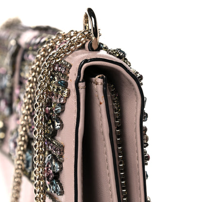 Valentino Garavani Vitello Crystal Embellished Medium Glam Lock Rockstud Flap Poudre 22 of 28