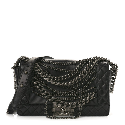 Chanel Calfskin Enchained Medium Boy Flap Black 1 of 10