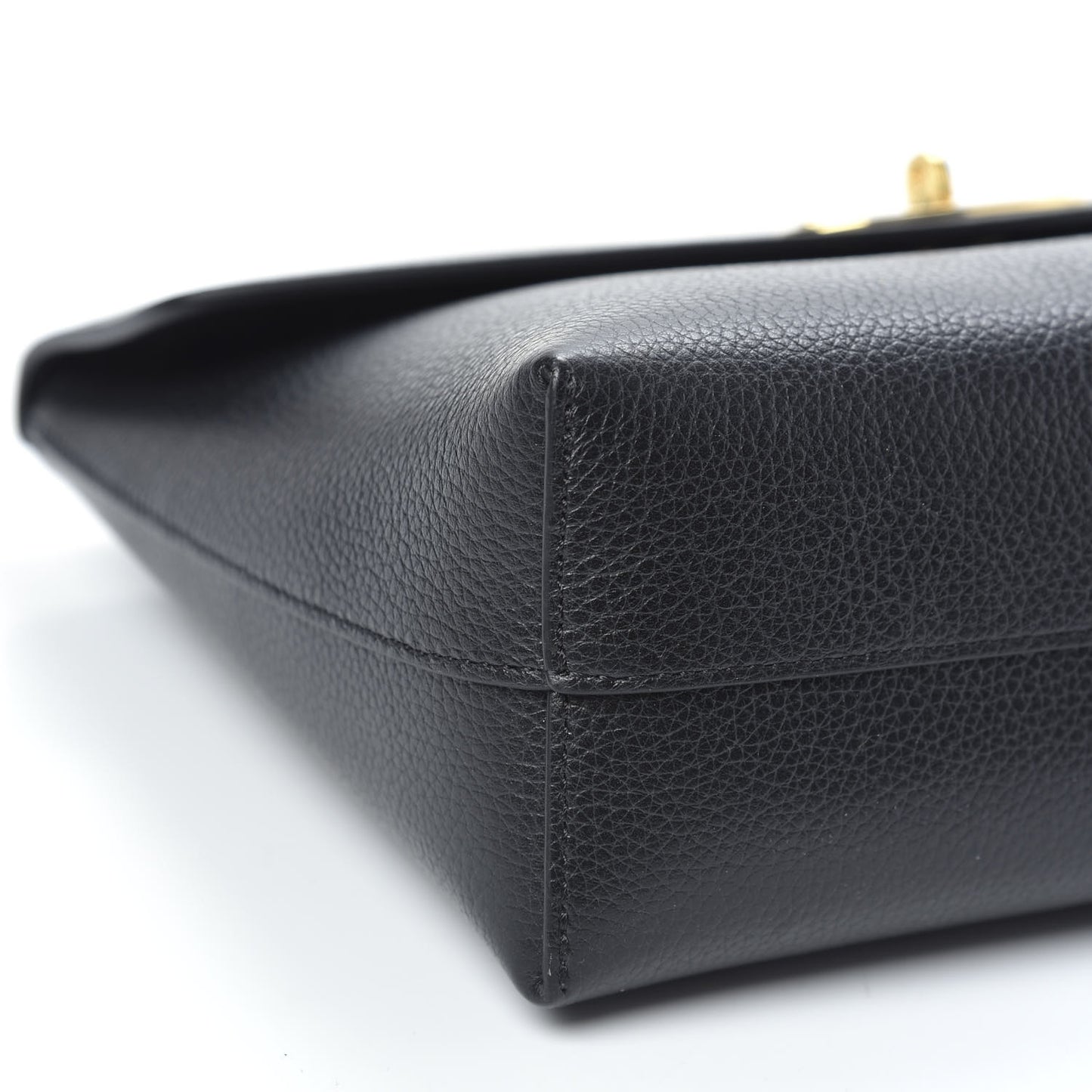 Classic Grain Calfskin Large Darley Cosmetic Pouch Black