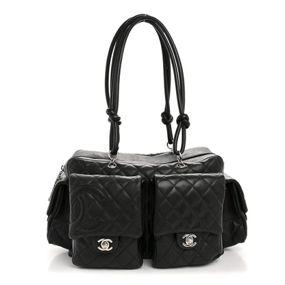 Chanel Calfskin Quilted Large Cambon Multipocket Reporter Black 1 of 15