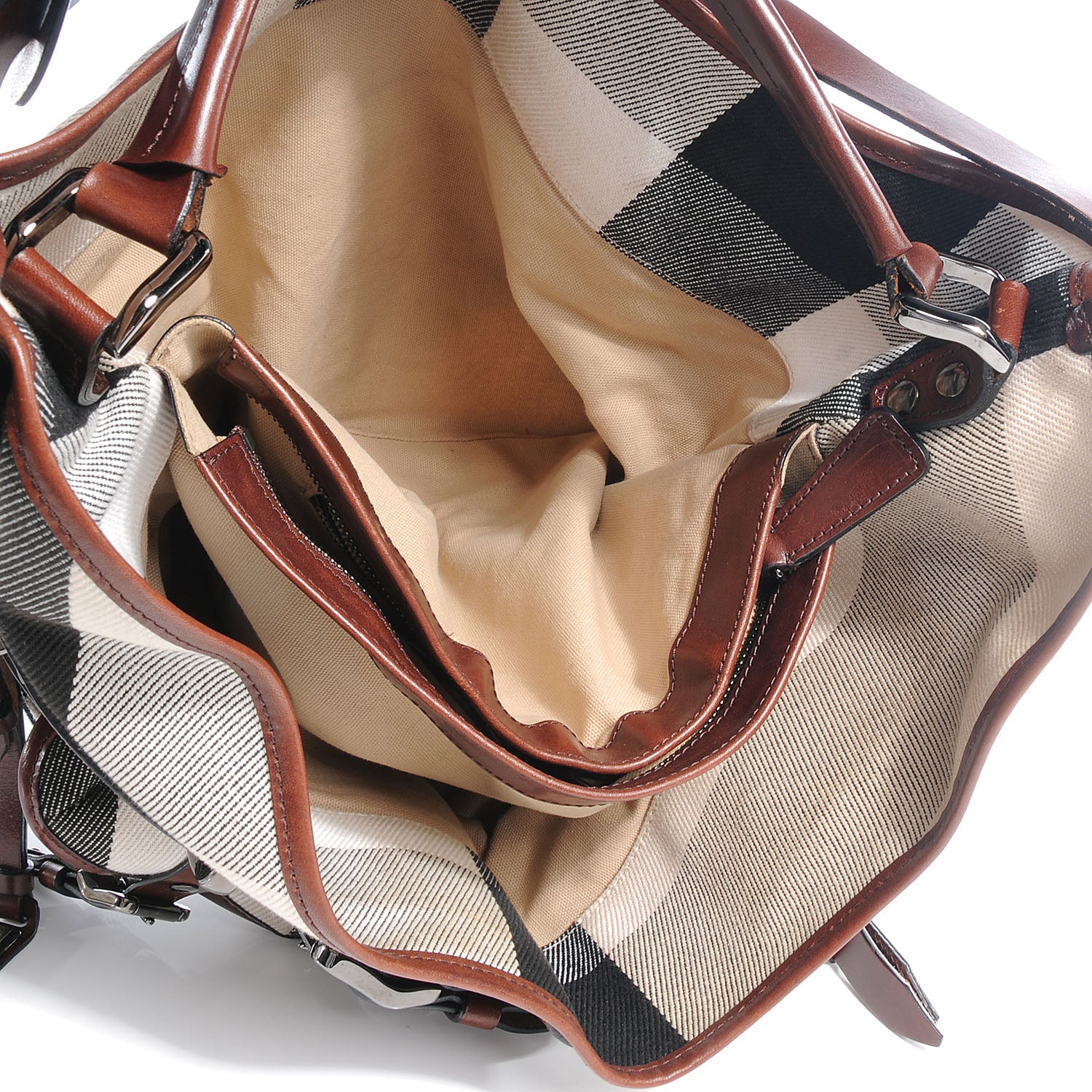 Burberry Canvas Mega Check Hobo 5 of 8
