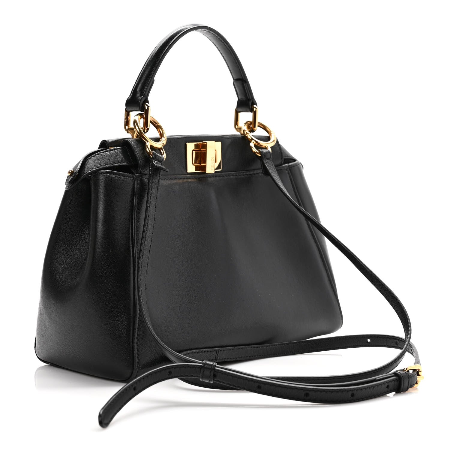 Fendi Nappa Mini Peekaboo Iconic Satchel Black 3 of 8
