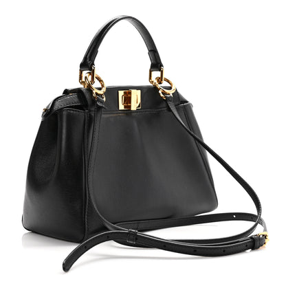 Fendi Nappa Mini Peekaboo Iconic Satchel Black 3 of 8