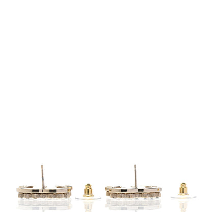Chanel Crystal CC Earrings Black Gold 3 of 5