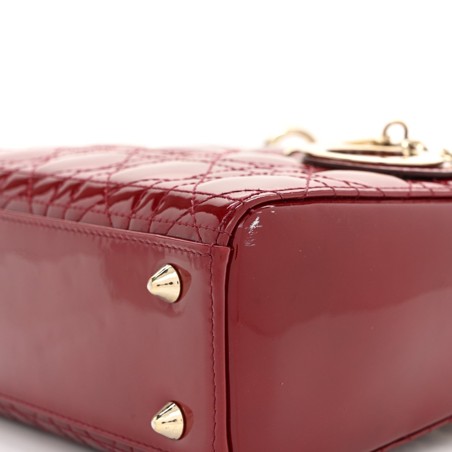 Christian Dior Patent Cannage Small Lady Dior Cherry Red 11 of 13