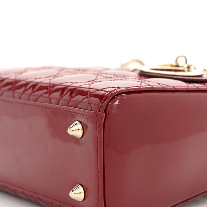 Christian Dior Patent Cannage Small Lady Dior Cherry Red 11 of 13