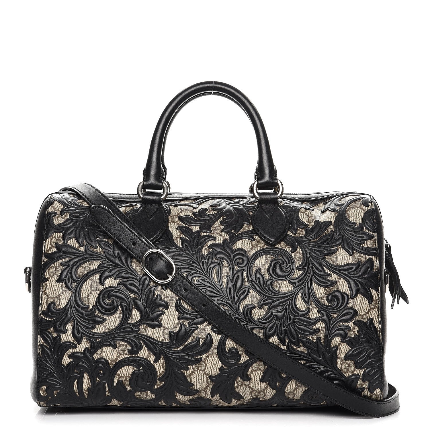 Gucci GG Supreme Monogram Arabesque Medium Boston Black 1 of 11