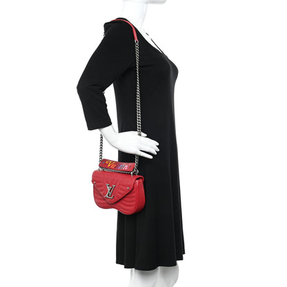 Louis Vuitton Calfskin New Wave Chain PM Scarlet 2 of 12