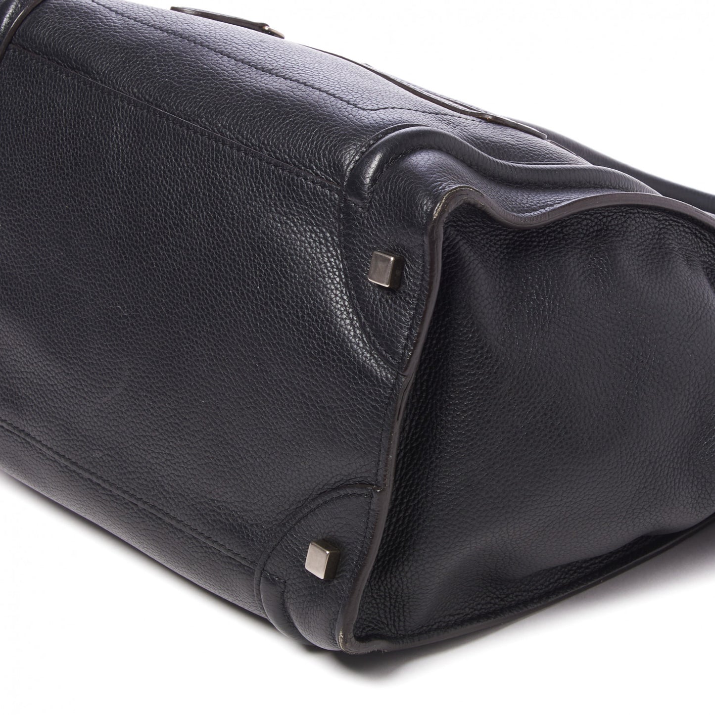 Drummed Calfskin Mini Luggage Black