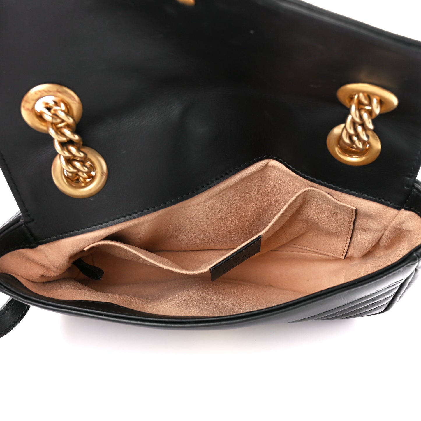 Calfskin Matelasse Mini GG Marmont Shoulder Bag Black