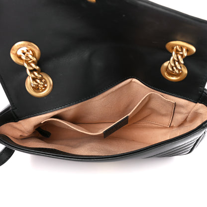 Gucci Calfskin Matelasse Mini GG Marmont Shoulder Bag Black 5 of 11