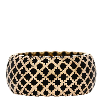 Gucci 18K Yellow Gold Enamel Diamantissima Ring 53 6.25 Black 1 of 6