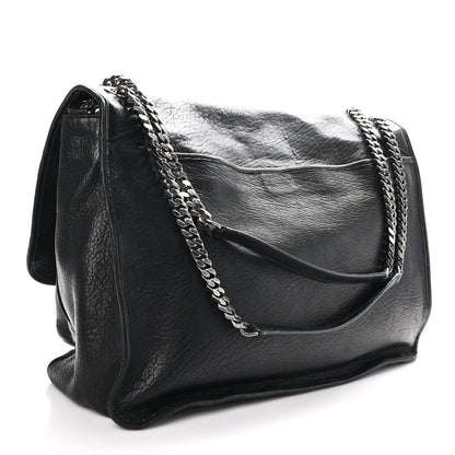 Saint Laurent Grained Lambskin Monogram Oversized Niki Chain Satchel Black 2 of 10