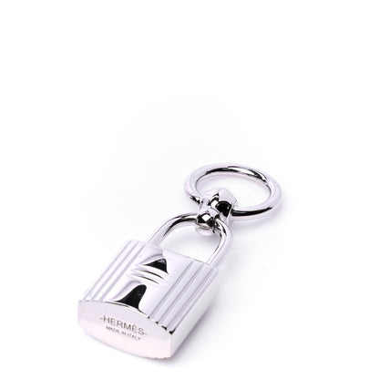 Hermes Palladium Mini Loop Charms Cadenas Scarf Ring Silver 3 of 4