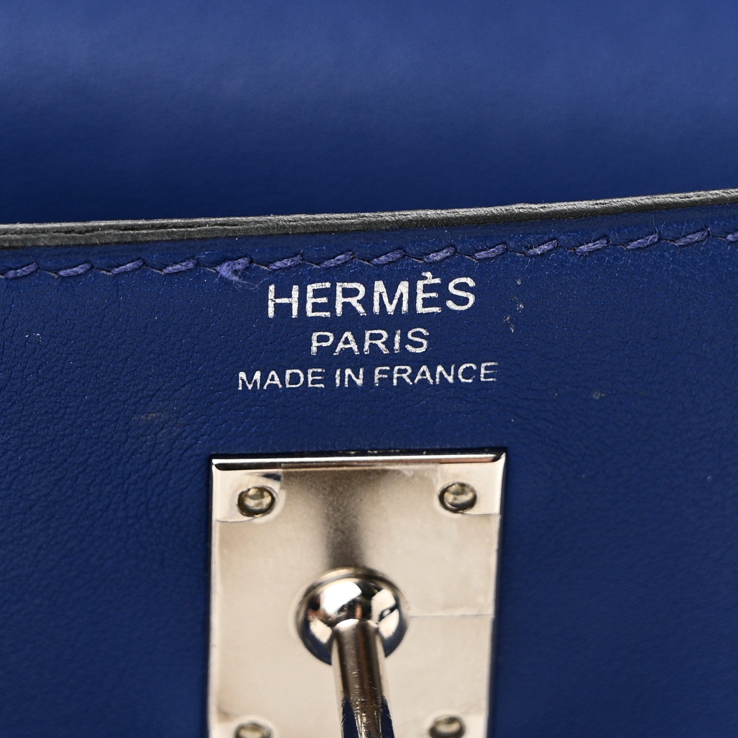 Hermes Swift Kelly Retourne 25 Bleu Electrique 6 of 10