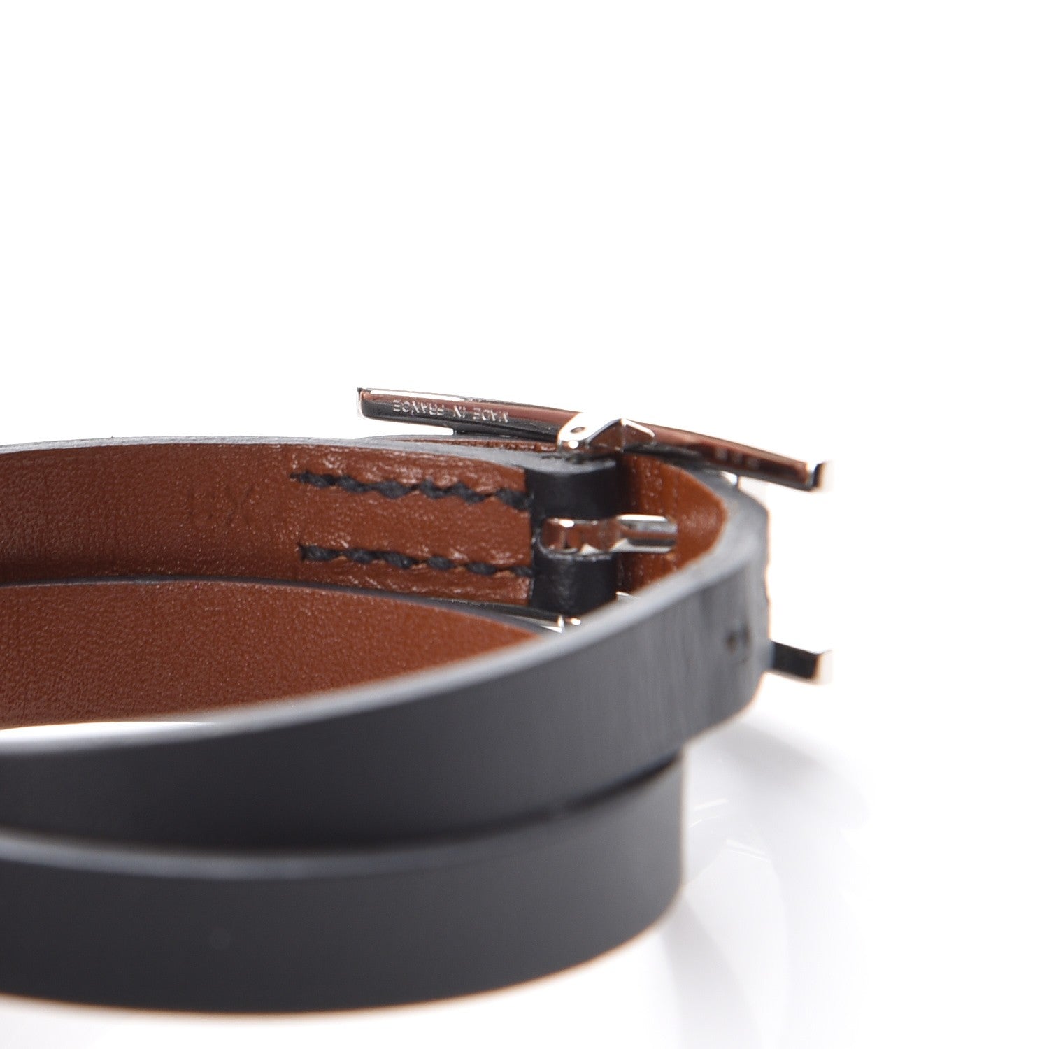 Hermes Chamonix Behapi Double Tour Bracelet XS Black Gold 4 of 6