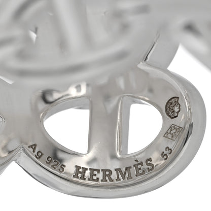 Hermes Sterling Silver GM Chaine d'ncre Enchainee Band Ring 53 6.5 4 of 4